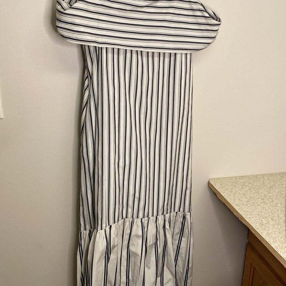 THEORY White with Black Stripes Dress - Picture 8 of 8